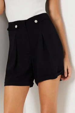 Tab Detail Pleated Turn Back Short