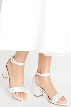 Tabitha Bridal Satin Low Block Heeled Sandals