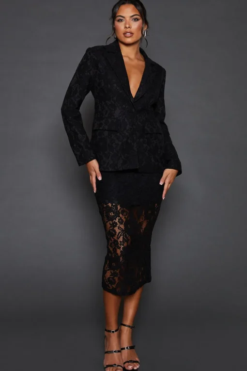 Tailored Lace Maxi Skirt