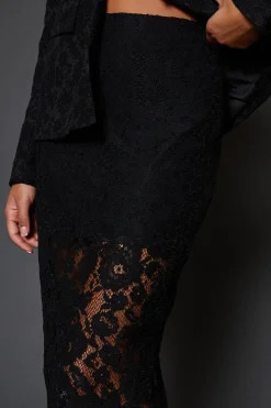 Tailored Lace Maxi Skirt