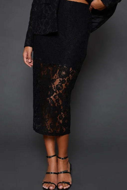 Tailored Lace Maxi Skirt