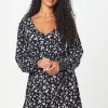 Tall Animal Shirred Waist V Neck Mini Dress