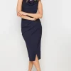 Tall Cowl Neck Wrap Dress