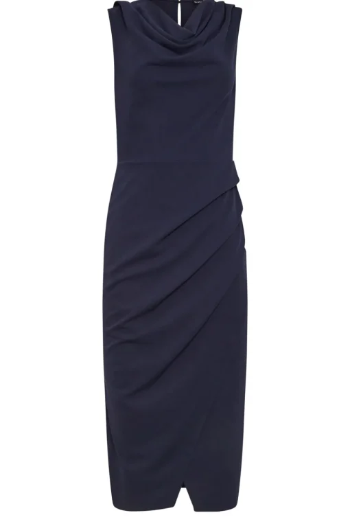 Tall Cowl Neck Wrap Dress