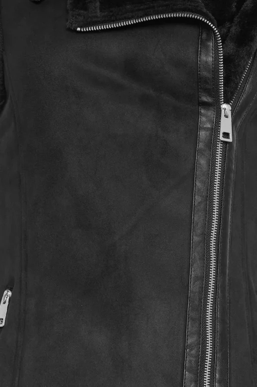 Tall Faux Fur Trim Aviator Gilet