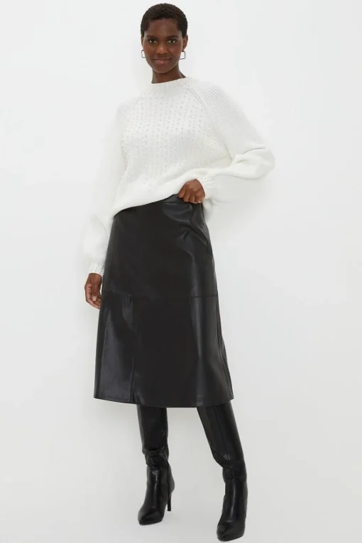 Tall Faux Leather A Line Skirt