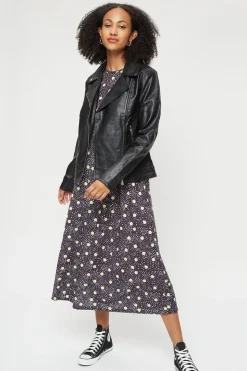 Tall Faux Leather Biker