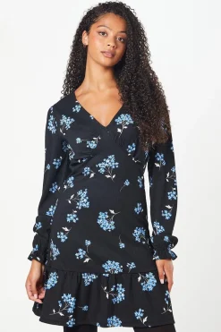 Tall Floral Ruffle Hem Mini Dress