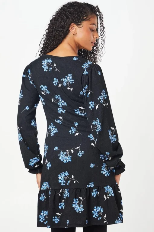 Tall Floral Ruffle Hem Mini Dress