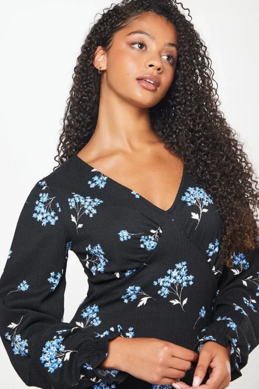Tall Floral Ruffle Hem Mini Dress