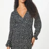 Tall Mono Spot Wrap Mini Dress