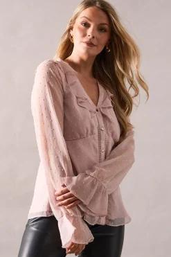 Tall Occasion Dobby Ruffle Blouse