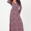 Tall Pink Ditsy Wrap Midi Dress
