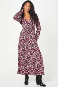 Tall Pink Ditsy Wrap Midi Dress