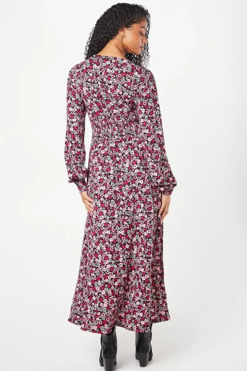 Tall Pink Ditsy Wrap Midi Dress
