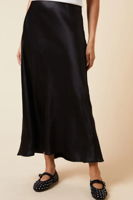 Tall Satin Bias Midi Skirt