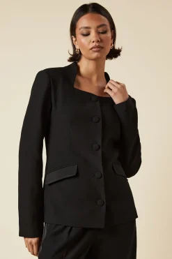 Tall Satin Sweetheart Neckline Jacket
