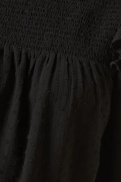 Tall Shirred Yoke Dobby Chiffon Long Sleeve Blouse