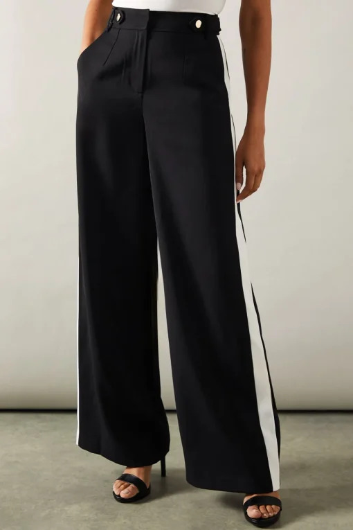 Tall Side Stripe Wide Leg Trousers