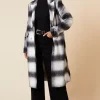 Tall Wool Check Double Breasted Maxi Coat