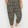 Textured Cropped Harem Trousers