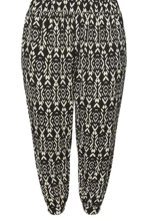 Textured Cropped Harem Trousers