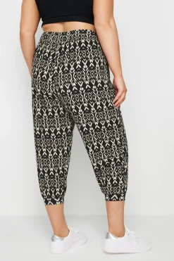 Textured Cropped Harem Trousers