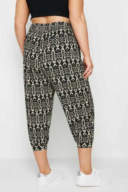 Textured Cropped Harem Trousers