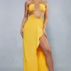 Textured Linen Strappy Maxi Dress