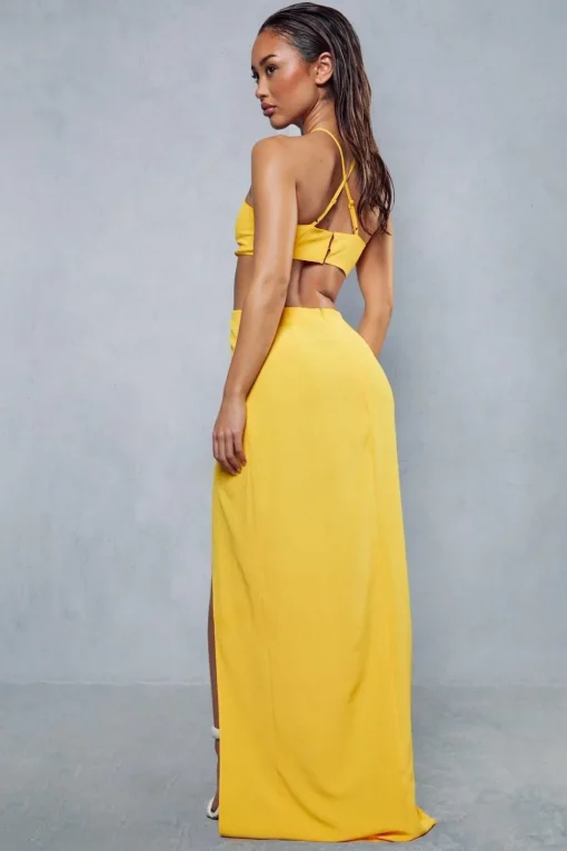 Textured Linen Strappy Maxi Dress