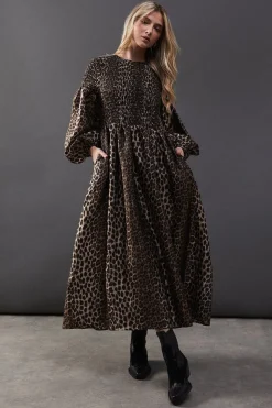 Textured Organza Shirred Midaxi Dress
