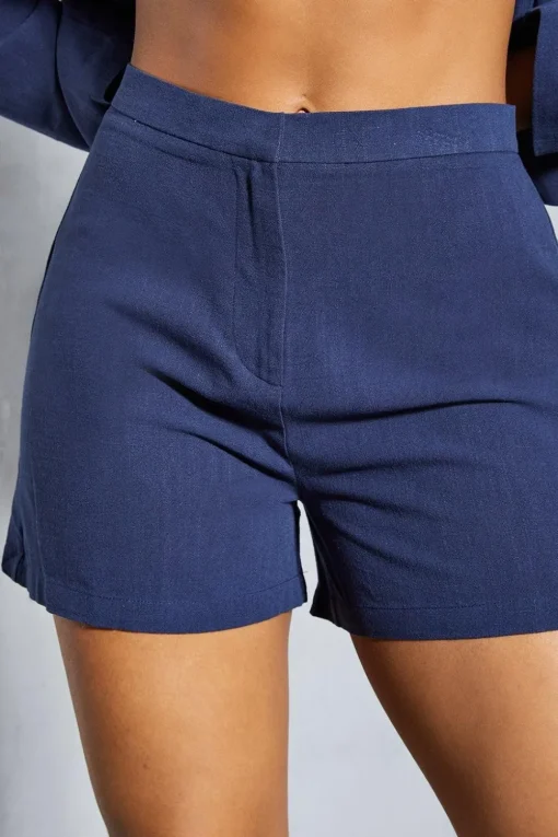 Textured Tailored High Waisted Shorts
