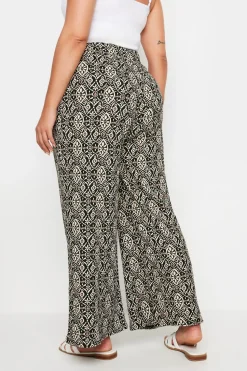 Textured Wide Leg Trousers