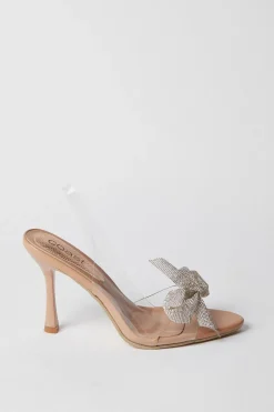 Thilda Diamante Bow Vinyl High Heeled Sandals