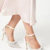 Tiarna Embellished Bridal Mesh Bow High Stiletto Heel Pointed Courts