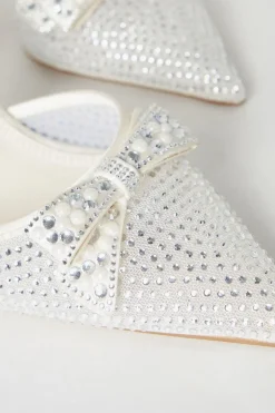 Tiarna Embellished Bridal Mesh Bow High Stiletto Heel Pointed Courts