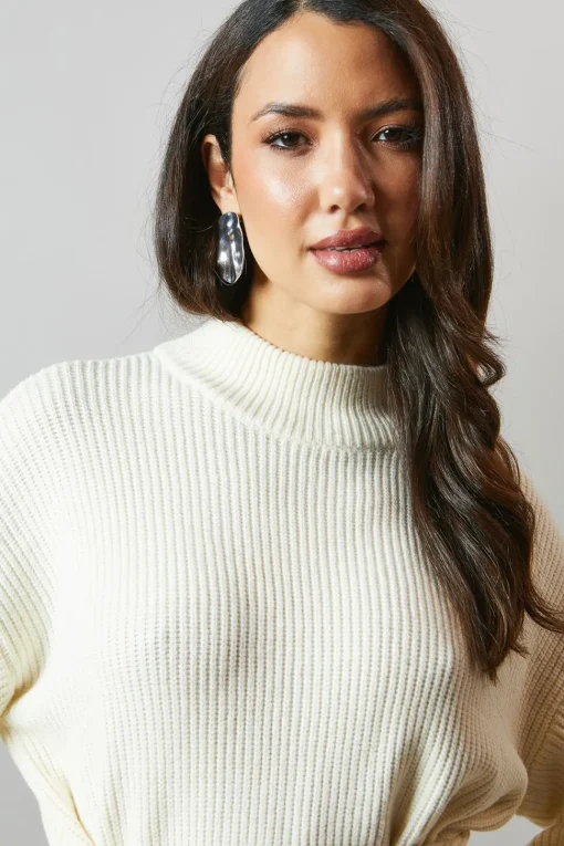 Tie Back High Neck Jumper
