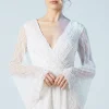Tie Back  Scallop Edge Embellished Bridal Playsuit
