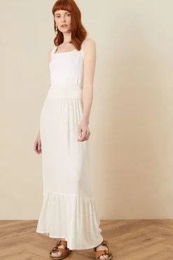 Tiered Foil Print Maxi Skirt