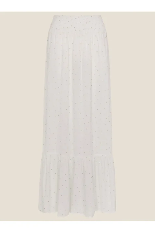 Tiered Foil Print Maxi Skirt