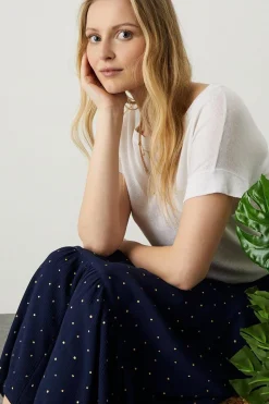 Tiered Foil Print Skirt