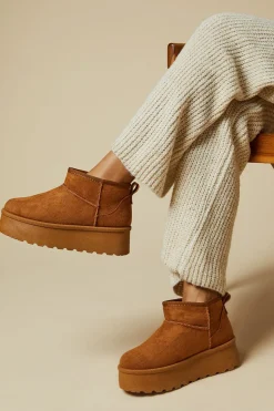Tilly Faux Suede Flatform Ultra Low Bootie