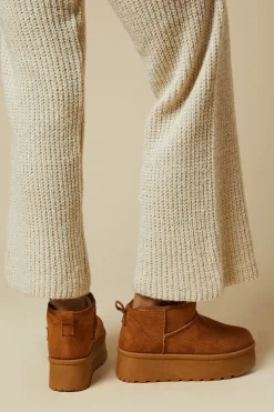 Tilly Faux Suede Flatform Ultra Low Bootie