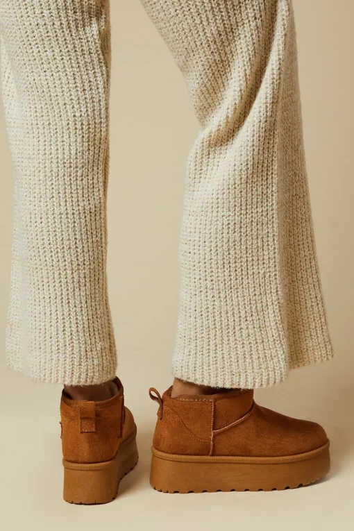 Tilly Faux Suede Flatform Ultra Low Bootie