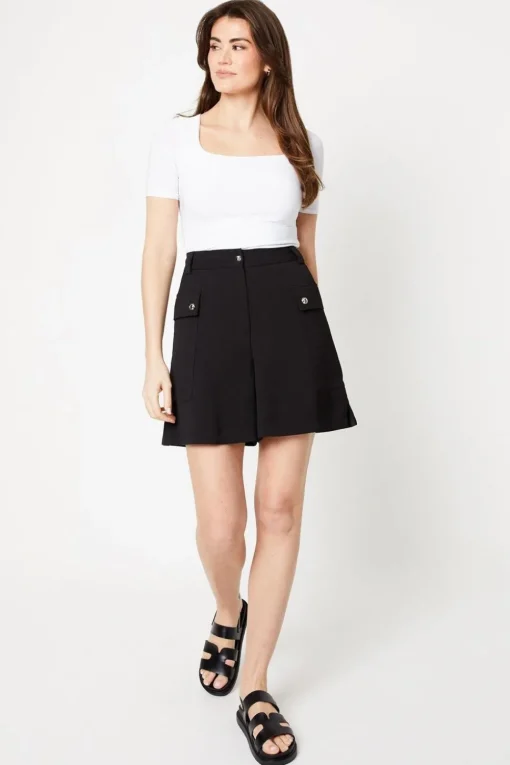Top Stitch Utility Detail Longline Short