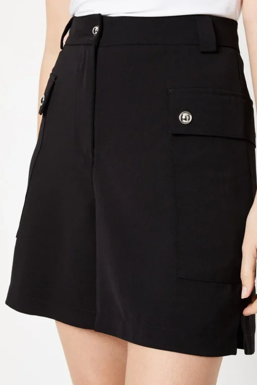 Top Stitch Utility Detail Longline Short