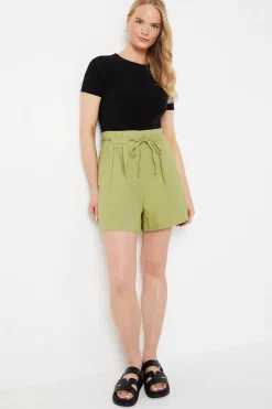 Twill Paperbag Tab Detail Shorts