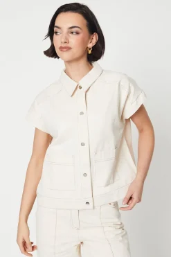 Twill Sleeveless Jacket
