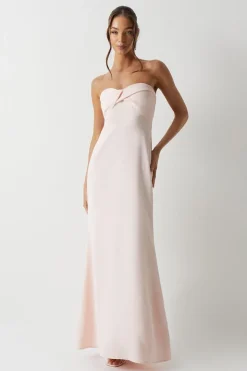 Twist Bandeau Crepe Bridesmaid Dress