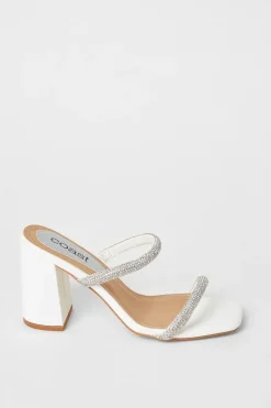 Tyla Bridal Diamante High Block Heeled Sandals